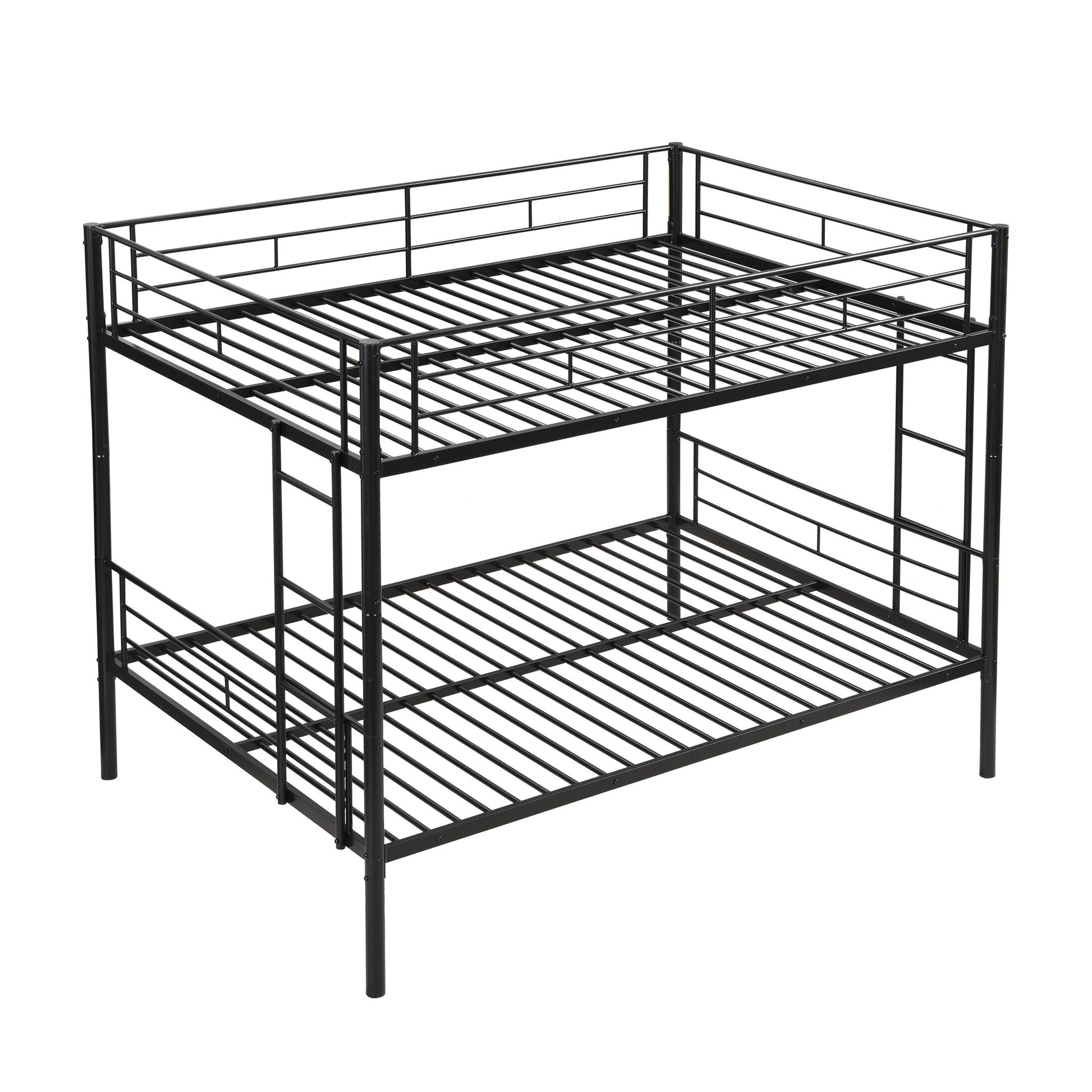 Modern Metal Bunk Bed, Full Over Full, No Box Spring Needed - Black - The Sleep Loft - Online Mattress Showroom NYC