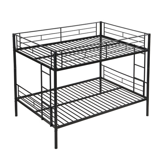 Modern Metal Bunk Bed, Full Over Full, No Box Spring Needed - Black - The Sleep Loft - Online Mattress Showroom NYC