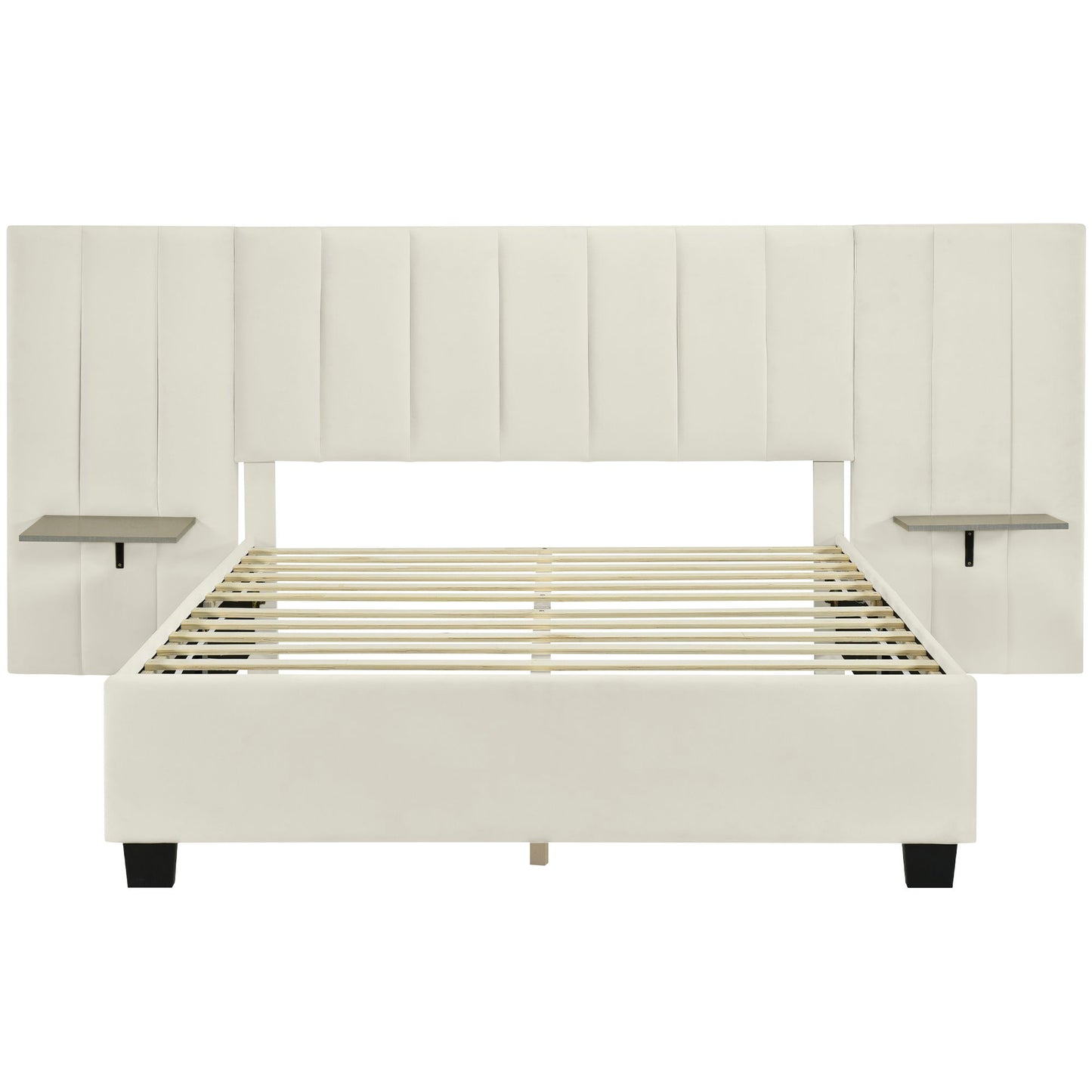 Upholstered Platform Bed With Big Headboard - The Sleep Loft - Online Mattress Showroom NYC