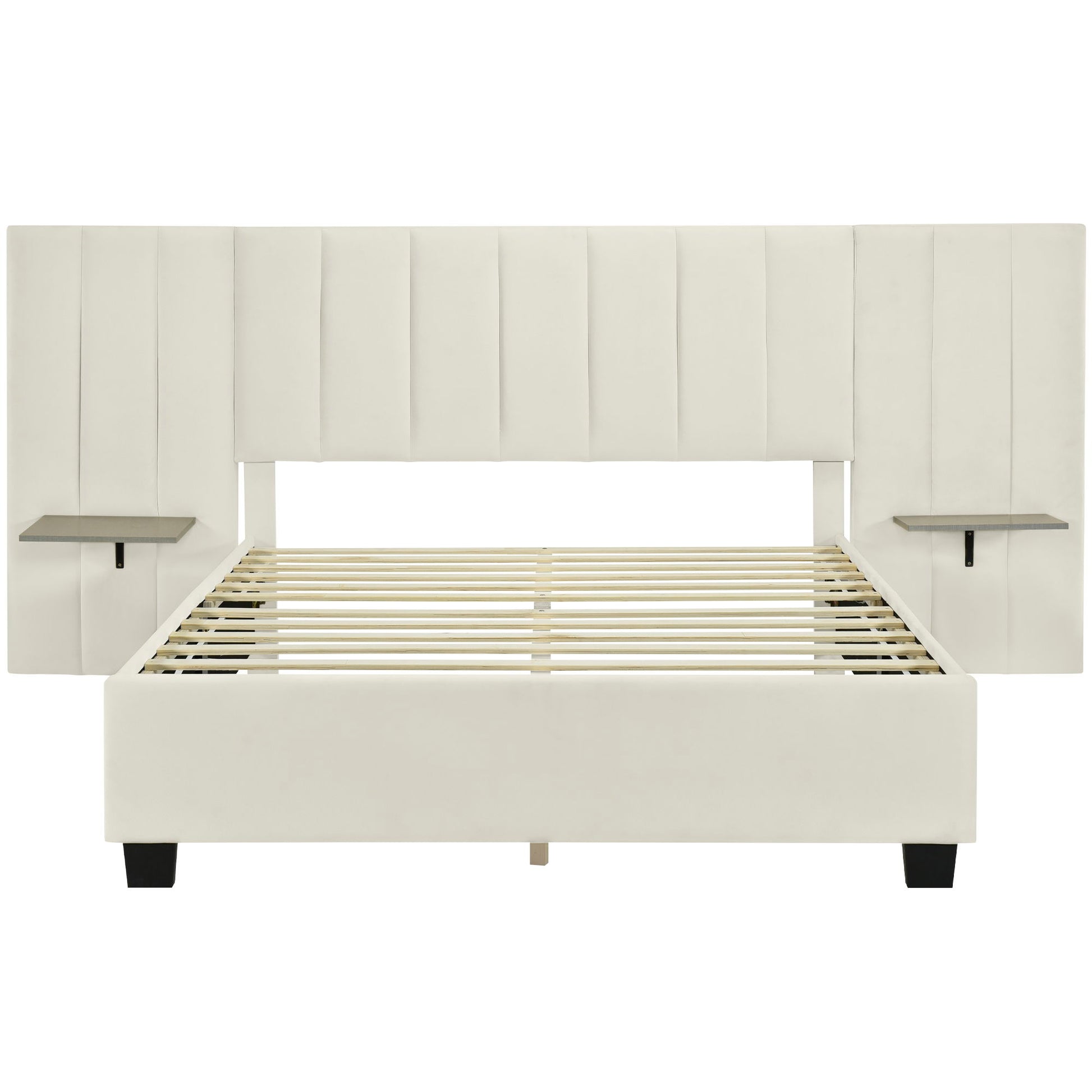 Upholstered Platform Bed With Big Headboard - The Sleep Loft - Online Mattress Showroom NYC