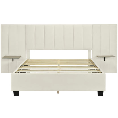 Upholstered Platform Bed With Big Headboard - The Sleep Loft - Online Mattress Showroom NYC