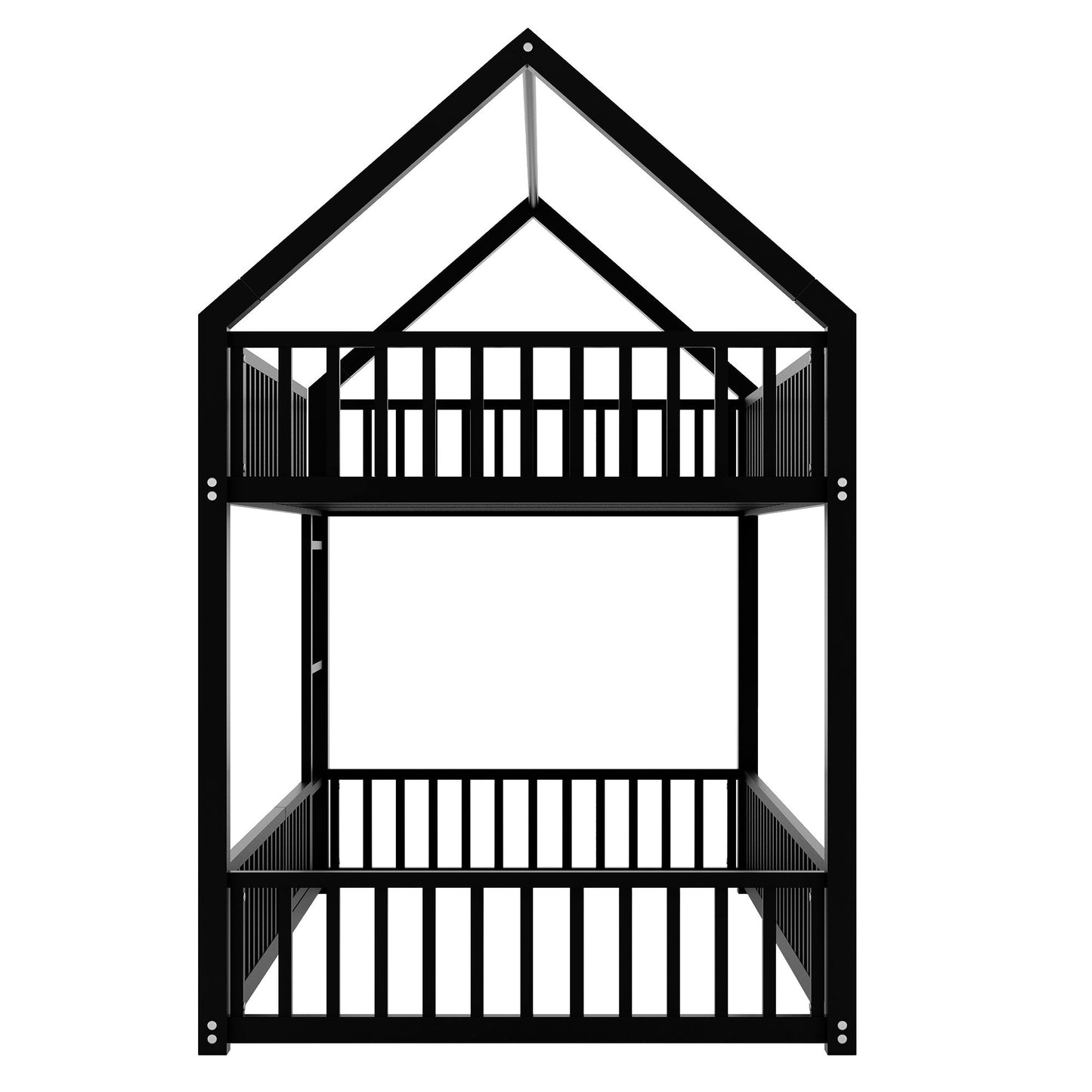 Metal House Bunk Bed With Fence And Door - The Sleep Loft - Online Mattress Showroom NYC