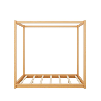 Wood Canopy Platform Bed With Support Legs And Airflow Slats - The Sleep Loft - Online Mattress Showroom NYC