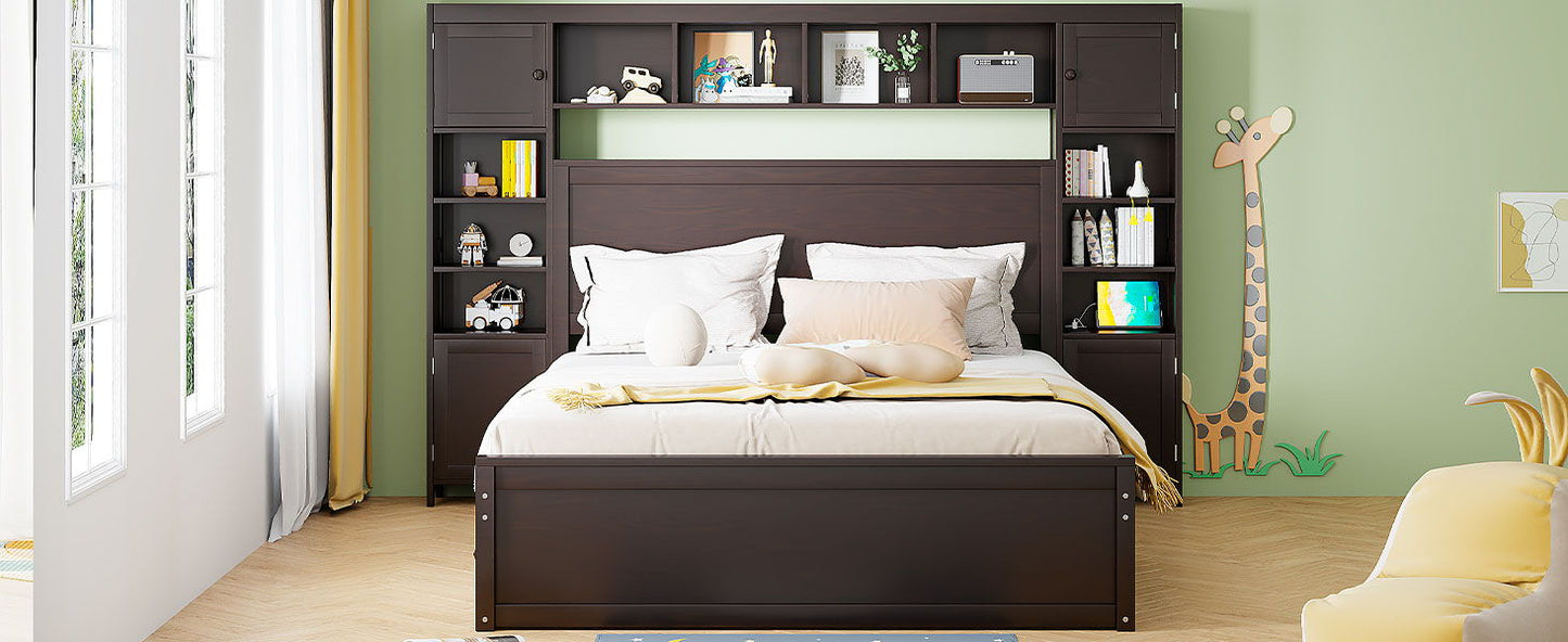 Bed With All In One Cabinet, Shelf And Sockets, Twin Long Trundle - The Sleep Loft - Online Mattress Showroom NYC