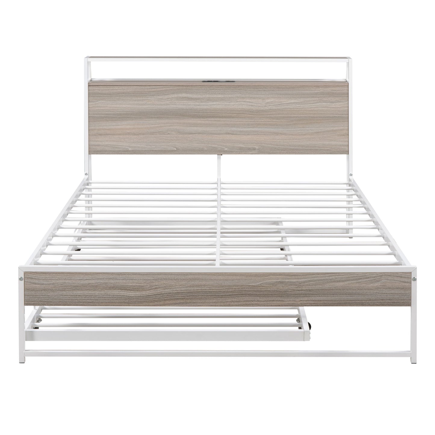 Platform Bed Frame With Trundle, USB Ports And Slat Support, No Box Spring Needed - The Sleep Loft - Online Mattress Showroom NYC