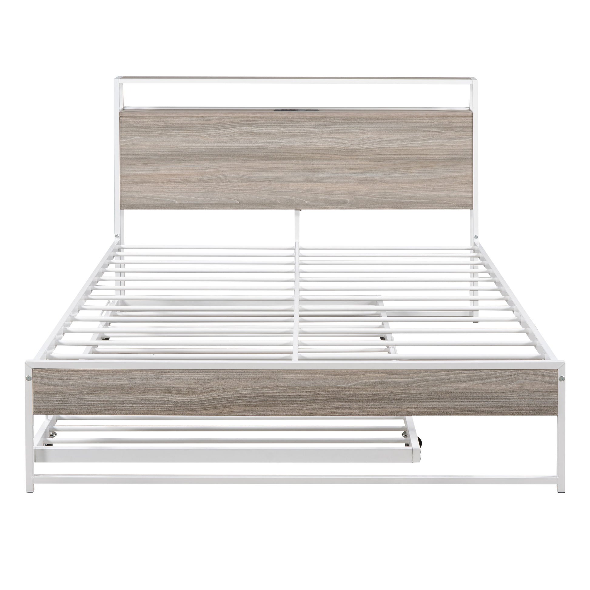 Platform Bed Frame With Trundle, USB Ports And Slat Support, No Box Spring Needed - The Sleep Loft - Online Mattress Showroom NYC