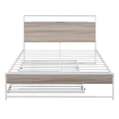 Platform Bed Frame With Trundle, USB Ports And Slat Support, No Box Spring Needed - The Sleep Loft - Online Mattress Showroom NYC