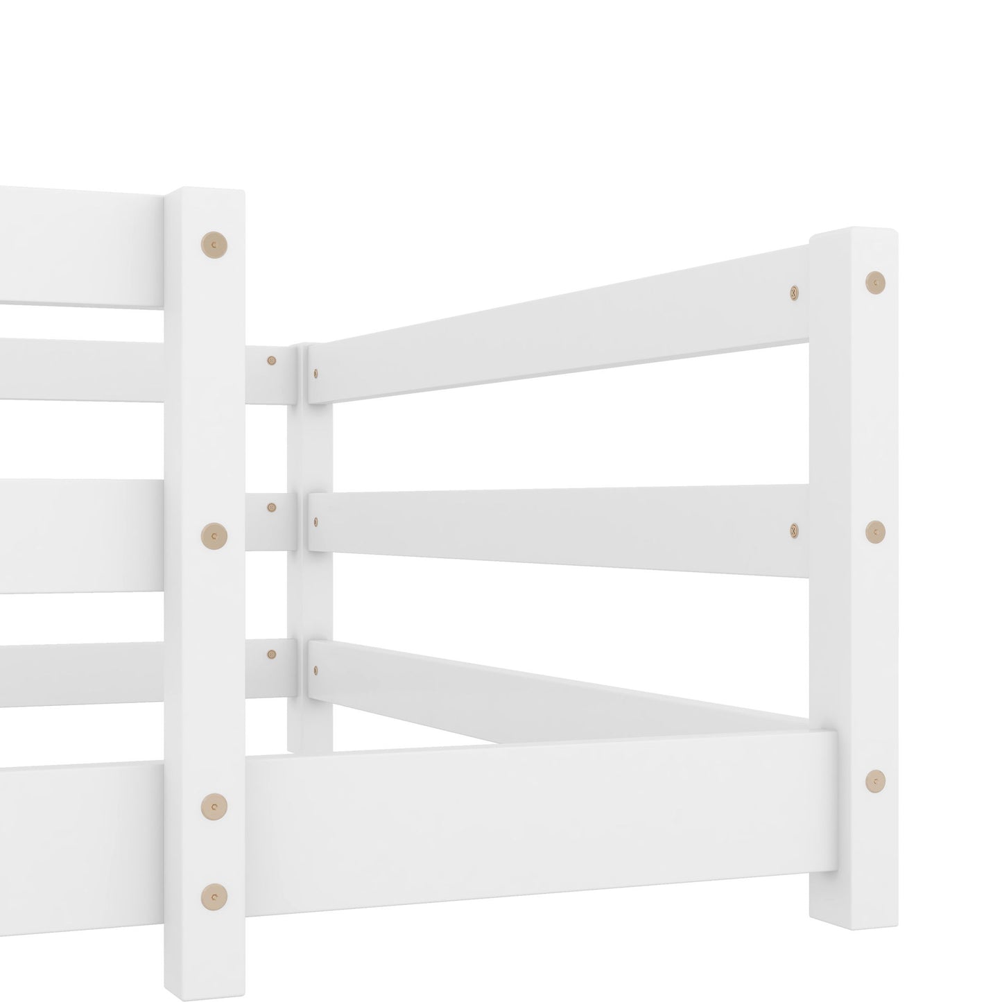 Twin Size Montessori Floor Bed With Fence - White - The Sleep Loft - Online Mattress Showroom NYC
