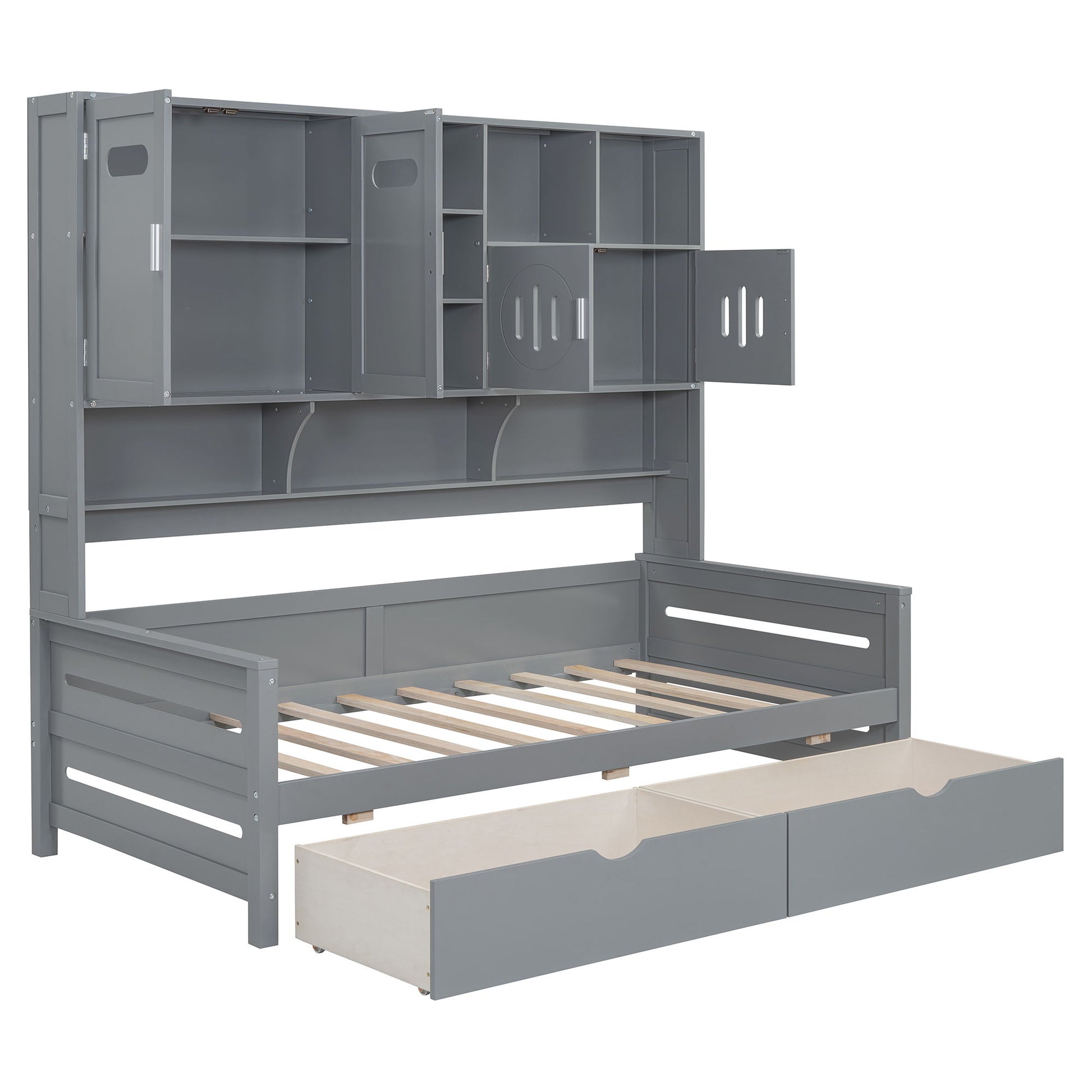 Daybed With All-In-One Cabinet And Shelf - The Sleep Loft - Online Mattress Showroom NYC