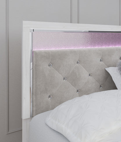 Altyra - King Panel Bed With Upholstered Headboard - White - The Sleep Loft - Online Mattress Showroom NYC