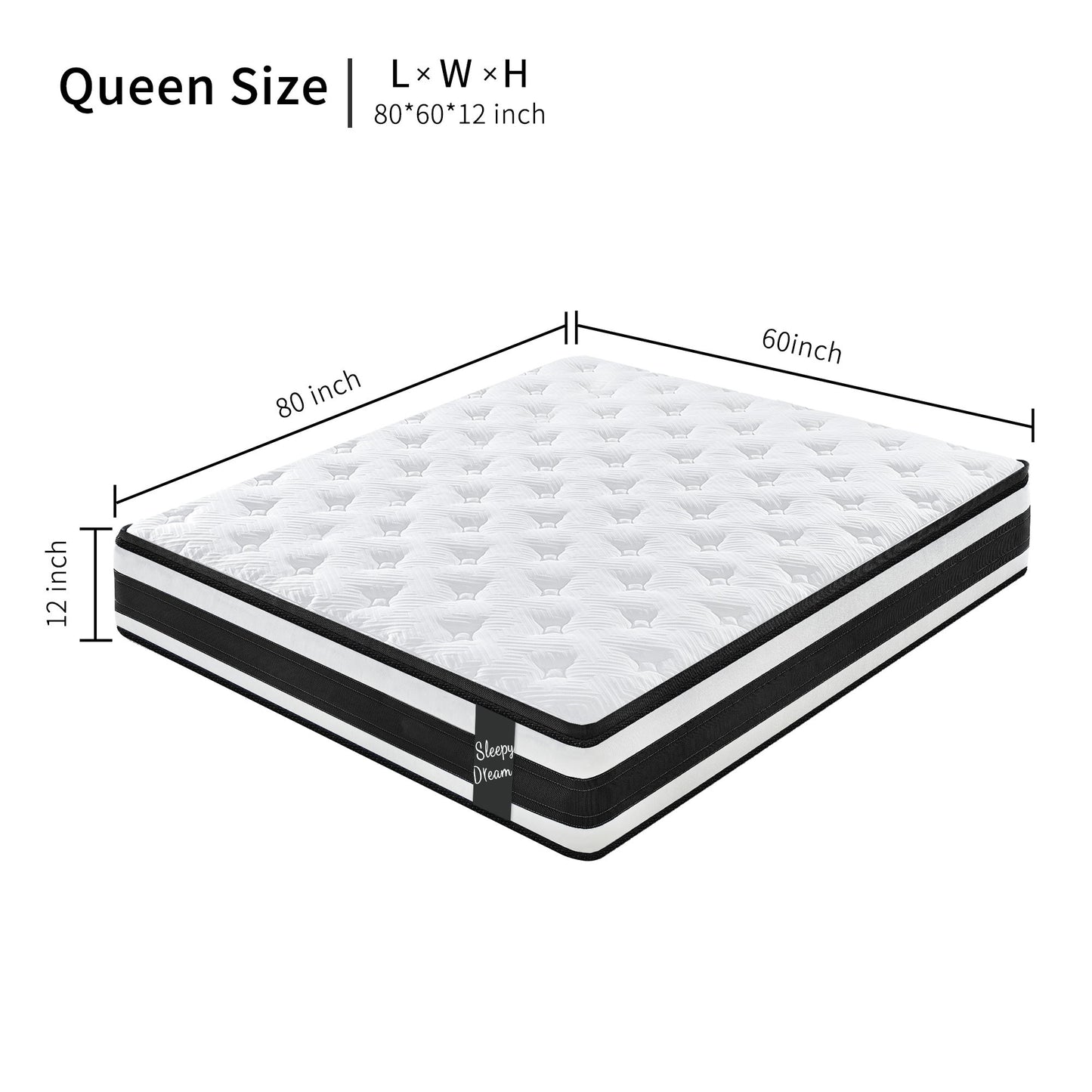 12" Breathable Hybrid Mattress, Memory Foam, Individual Pocket Springs - The Sleep Loft - Online Mattress Showroom NYC