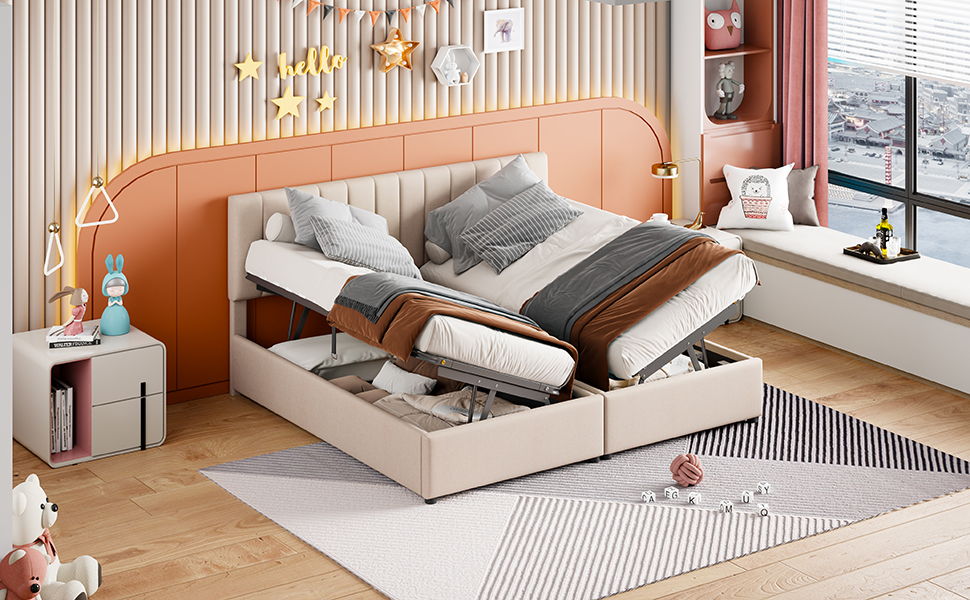 Upholstered Platform Bed With A Hydraulic Storage System - The Sleep Loft - Online Mattress Showroom NYC