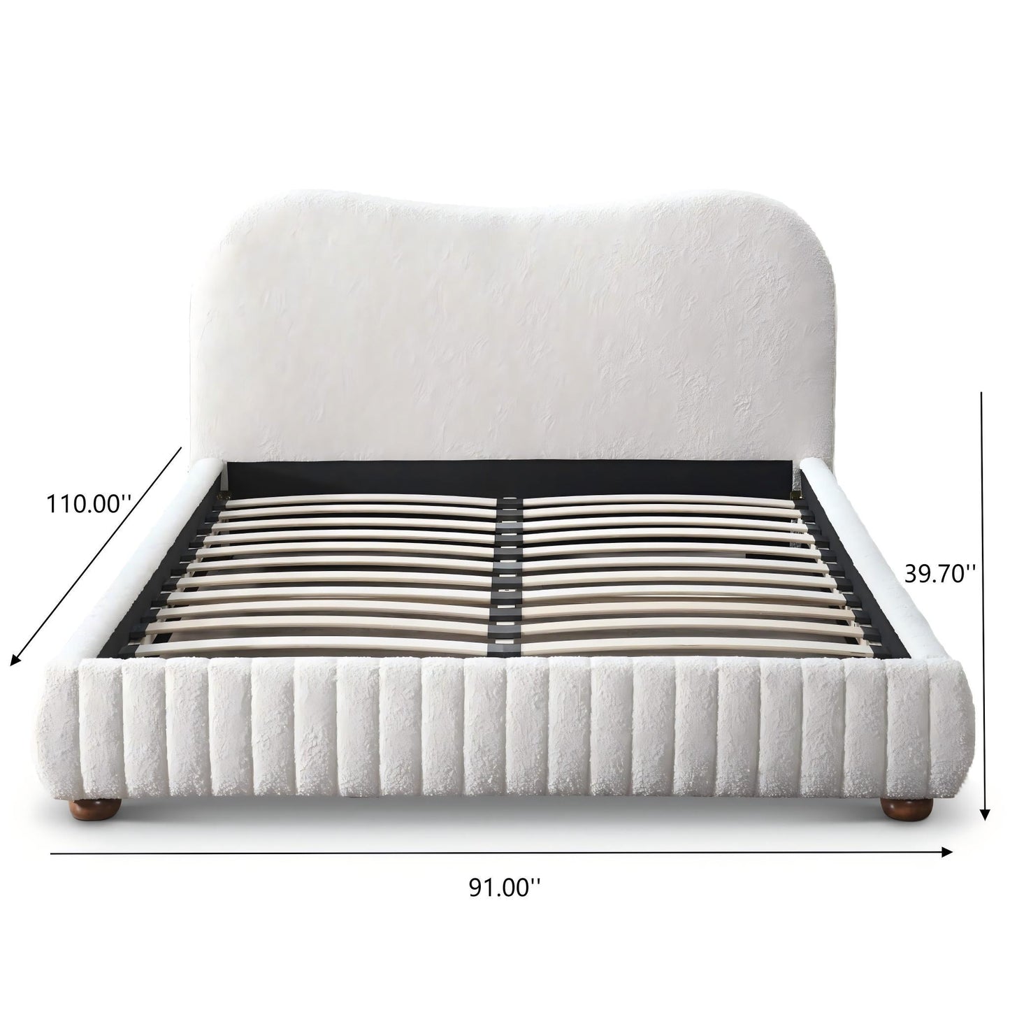 Norme - Queen Size Upholstered Low Profile Platform Bed - Cream - The Sleep Loft - Online Mattress Showroom NYC