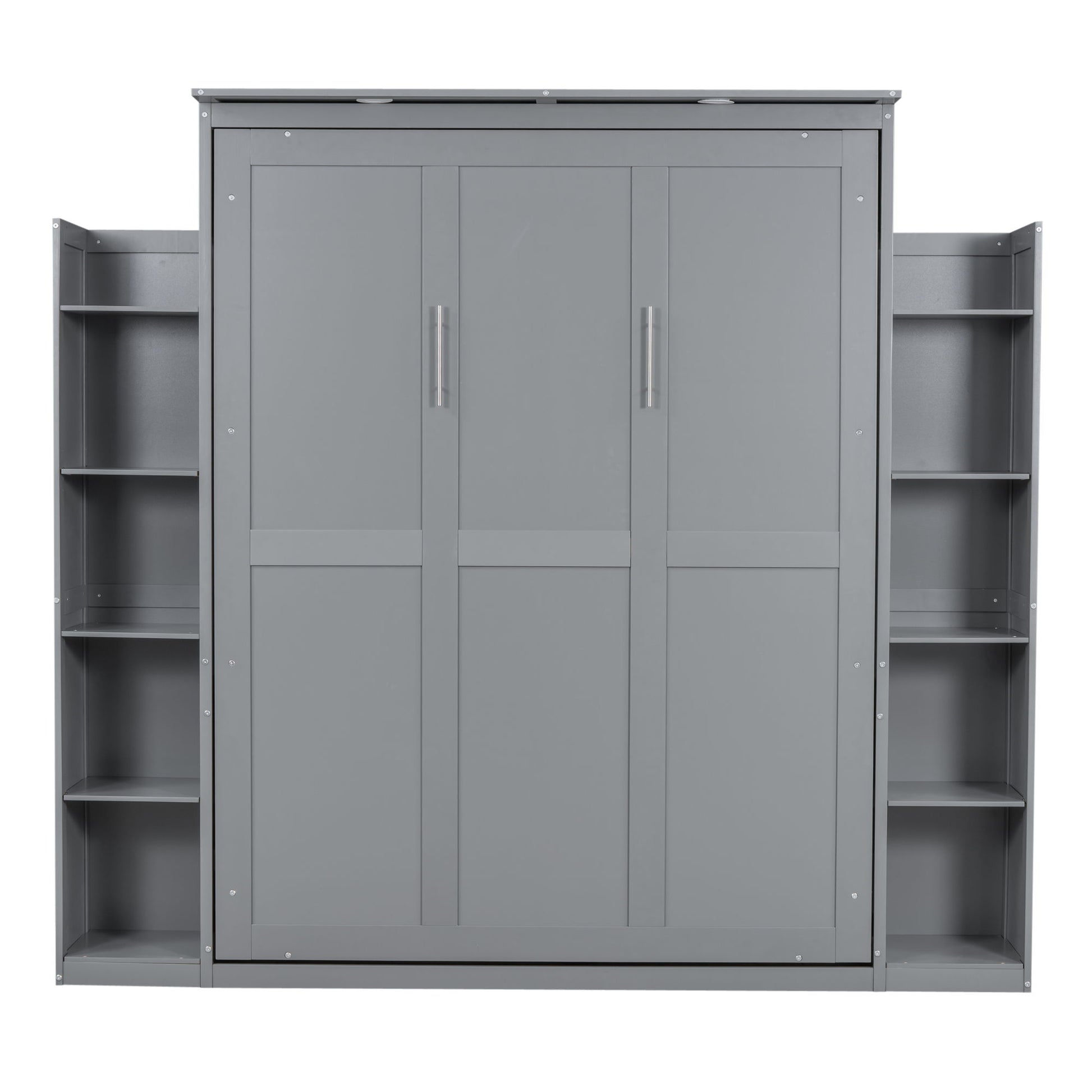 Wall Murphy Bed With Shelves And LED Lights - The Sleep Loft - Online Mattress Showroom NYC