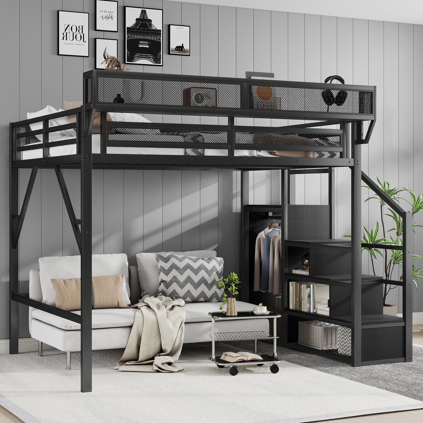 Loft Bed With Storage Shelves, Wardrobe - The Sleep Loft - Online Mattress Showroom NYC