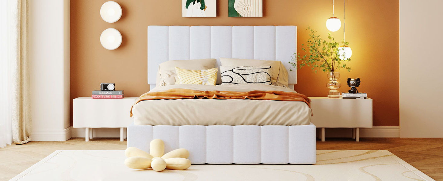 Elegant Upholstered Platform Bed With Hydraulic Storage System - The Sleep Loft - Online Mattress Showroom NYC