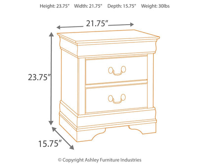 Alisdair - Two Drawer Night Stand - Reddish Brown - The Sleep Loft - Online Mattress Showroom NYC