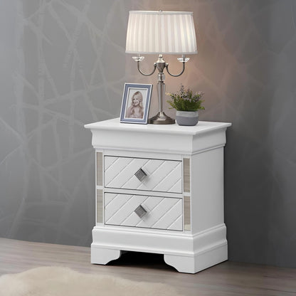 Accent Nightstand - Silver Champagne - The Sleep Loft - Online Mattress Showroom NYC
