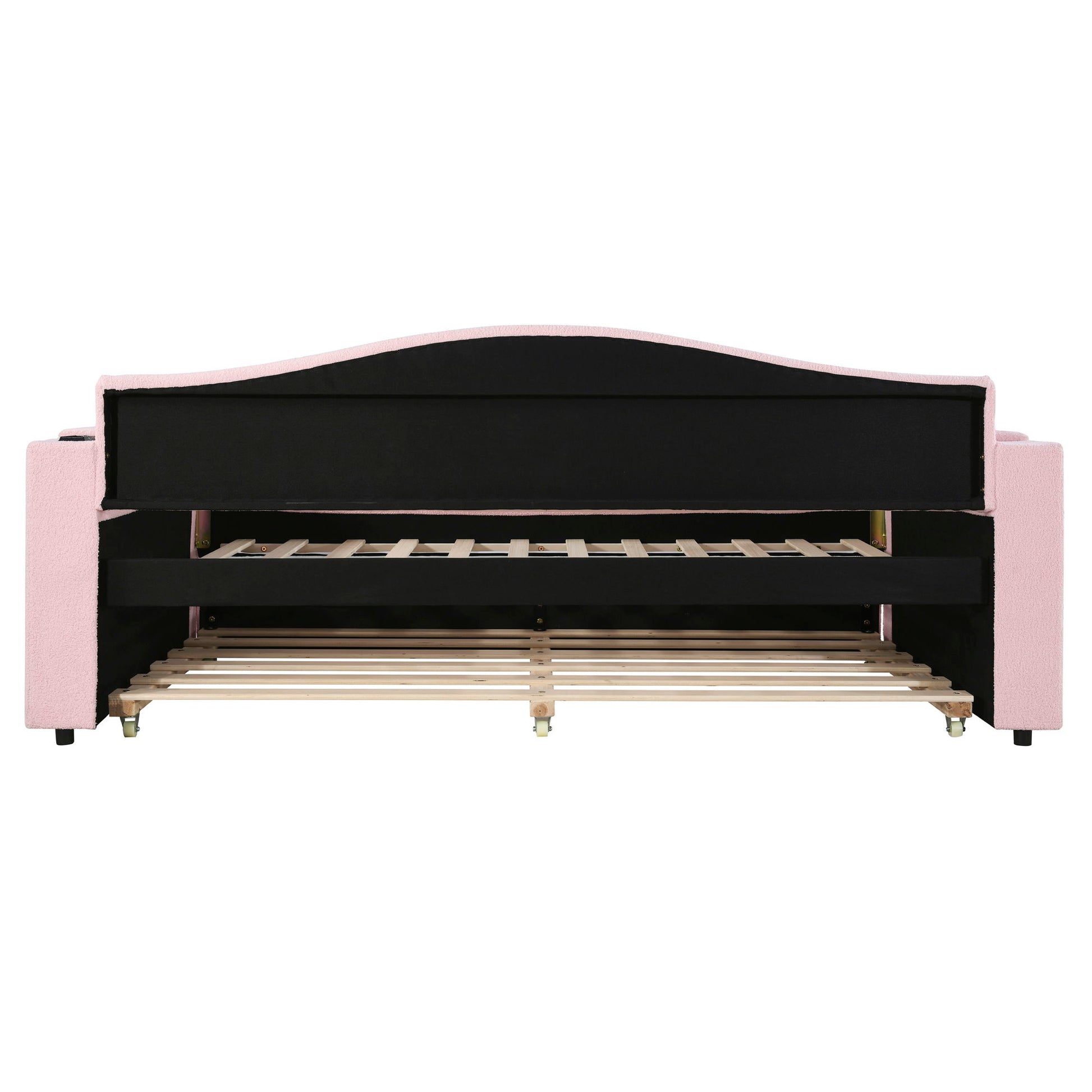 Upholstered Daybed With Storage Armrests, Trundle And Latest Integrated tooth Audio System - The Sleep Loft - Online Mattress Showroom NYC