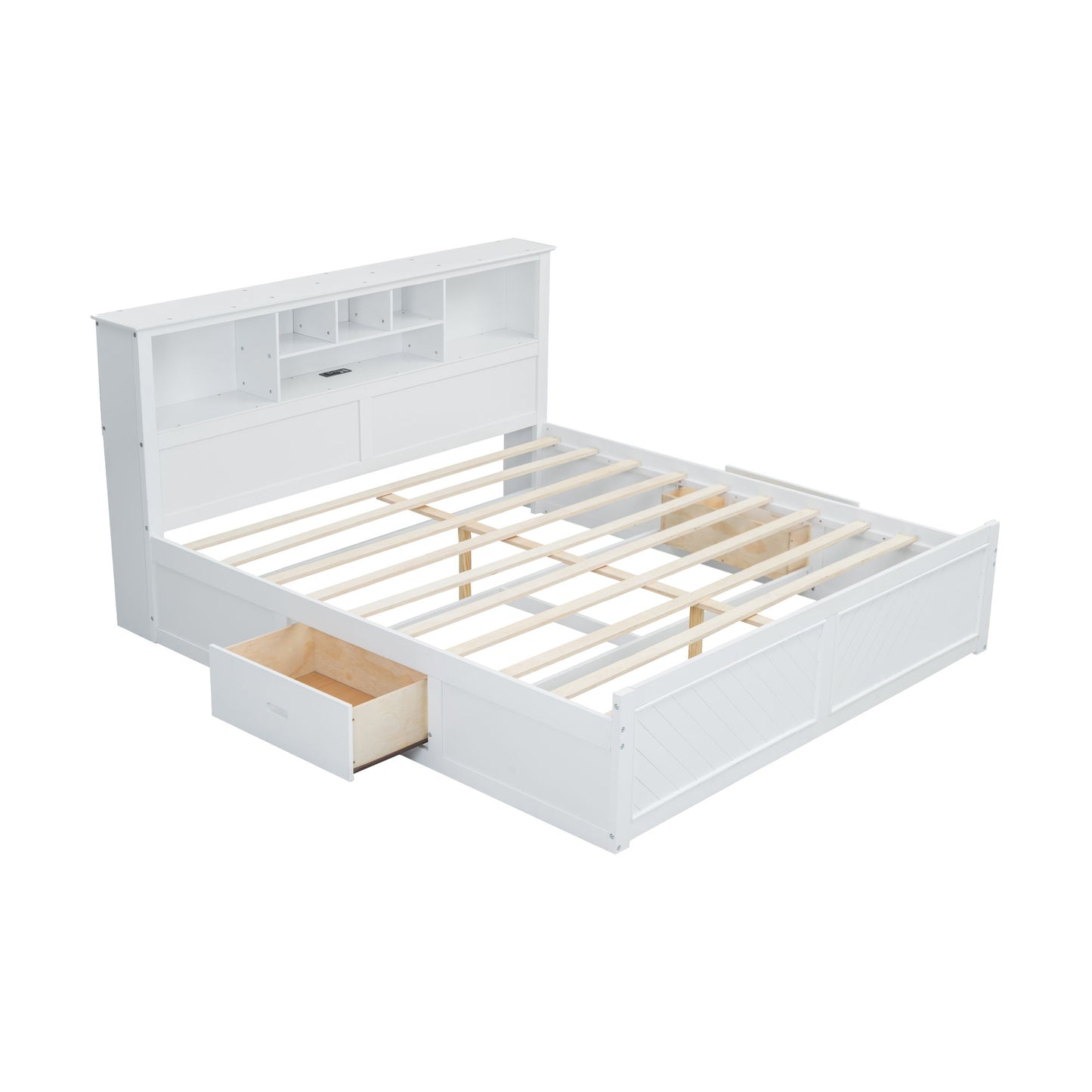 Platform Bed With Multi Storage Headboard, USB And Drawers - The Sleep Loft - Online Mattress Showroom NYC