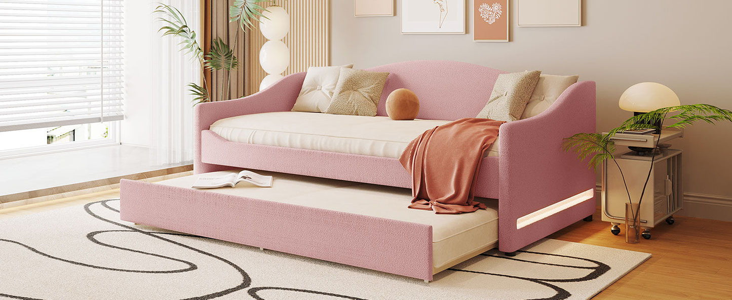 Design Upholstered Daybed With Light And Trundle - The Sleep Loft - Online Mattress Showroom NYC