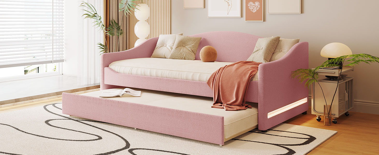 Design Upholstered Daybed With Light And Trundle - The Sleep Loft - Online Mattress Showroom NYC