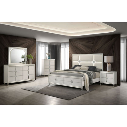 Gwendolyn - Queen Panel Bed With LED Headboard - White - The Sleep Loft - Online Mattress Showroom NYC
