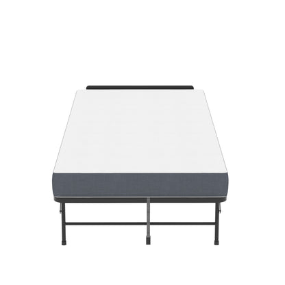 Twin Adjustable Headboard Folding Bed With Memory Foam Mattress, Heavy-Duty Frame Cot For Tall People, Portable Guest On Wheels - Black - The Sleep Loft - Online Mattress Showroom NYC
