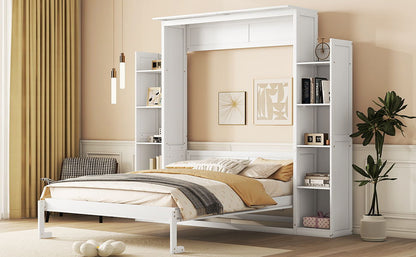 Wall Murphy Bed With Shelves And LED Lights - The Sleep Loft - Online Mattress Showroom NYC