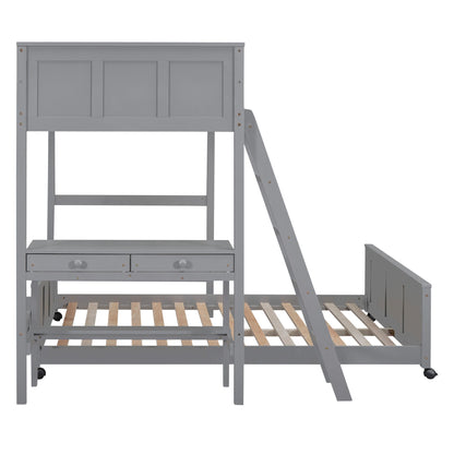 Full Over Full Bunk Bed With Desk - The Sleep Loft - Online Mattress Showroom NYC