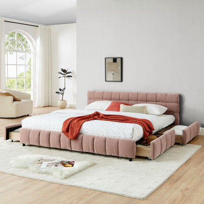 Modern Platform Bed Frame With Thick Fabric - The Sleep Loft - Online Mattress Showroom NYC