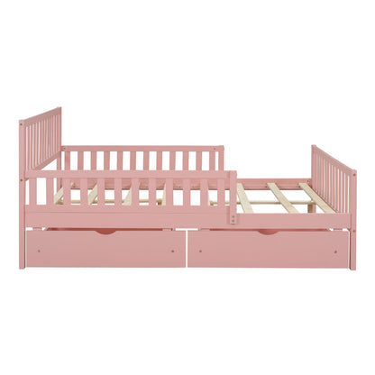 Platform Bed With Guardrails On Both Sides And 2 Storage Drawers - The Sleep Loft - Online Mattress Showroom NYC