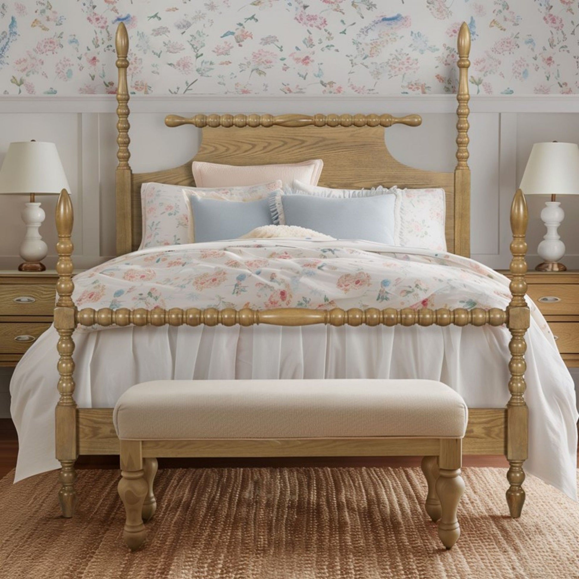Queen Bed Turned Legs - Natural - The Sleep Loft - Online Mattress Showroom NYC