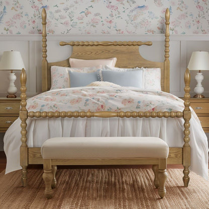 Queen Bed Turned Legs - Natural - The Sleep Loft - Online Mattress Showroom NYC