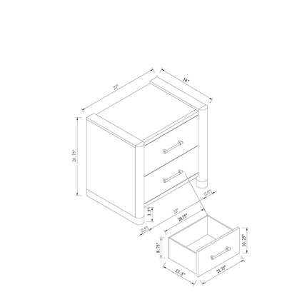 Sarai - Nightstand With Spacious Drawers And Handles - Brown - The Sleep Loft - Online Mattress Showroom NYC