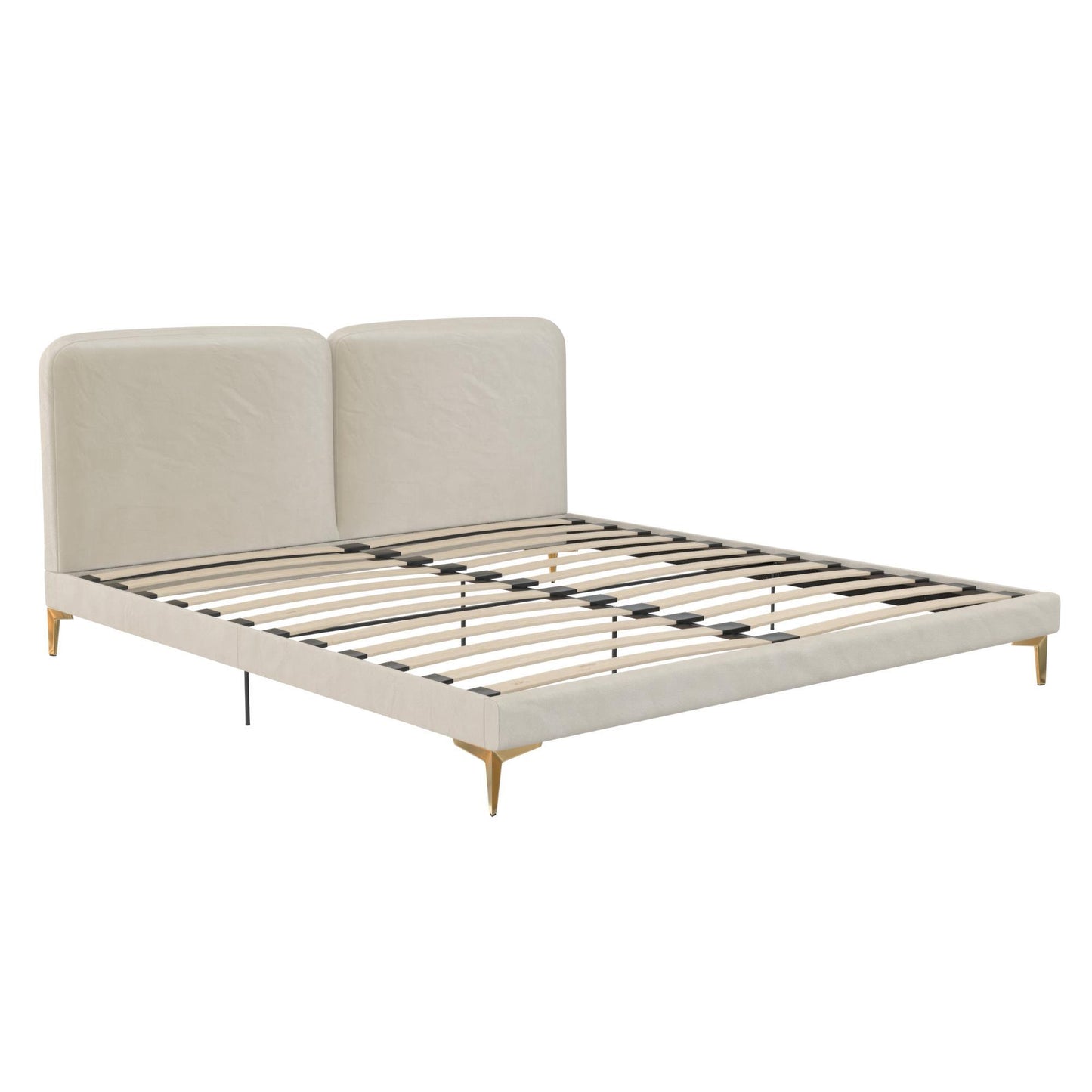 Coco - King Size Upholstered Bed - Ivory - The Sleep Loft - Online Mattress Showroom NYC