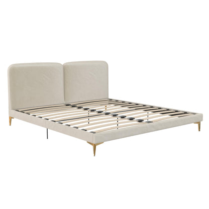 Coco - King Size Upholstered Bed - Ivory - The Sleep Loft - Online Mattress Showroom NYC