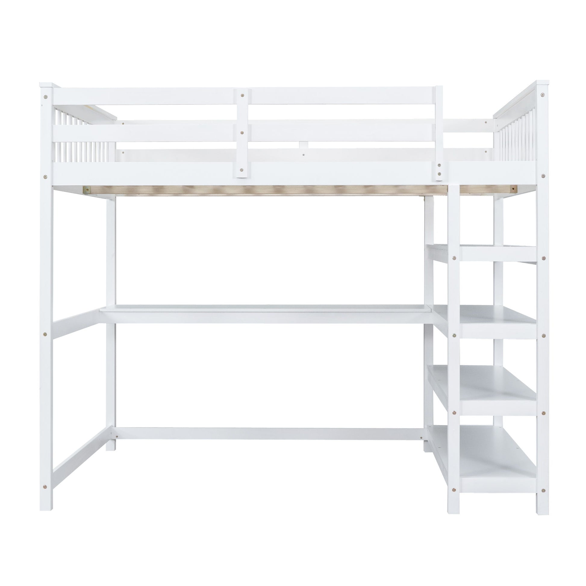 Loft Bed With Storage Shelves And Under Bed Desk - The Sleep Loft - Online Mattress Showroom NYC