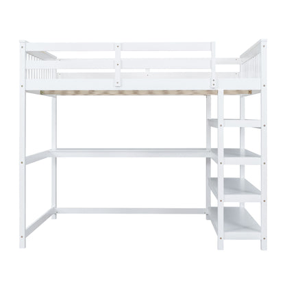Loft Bed With Storage Shelves And Under Bed Desk - The Sleep Loft - Online Mattress Showroom NYC