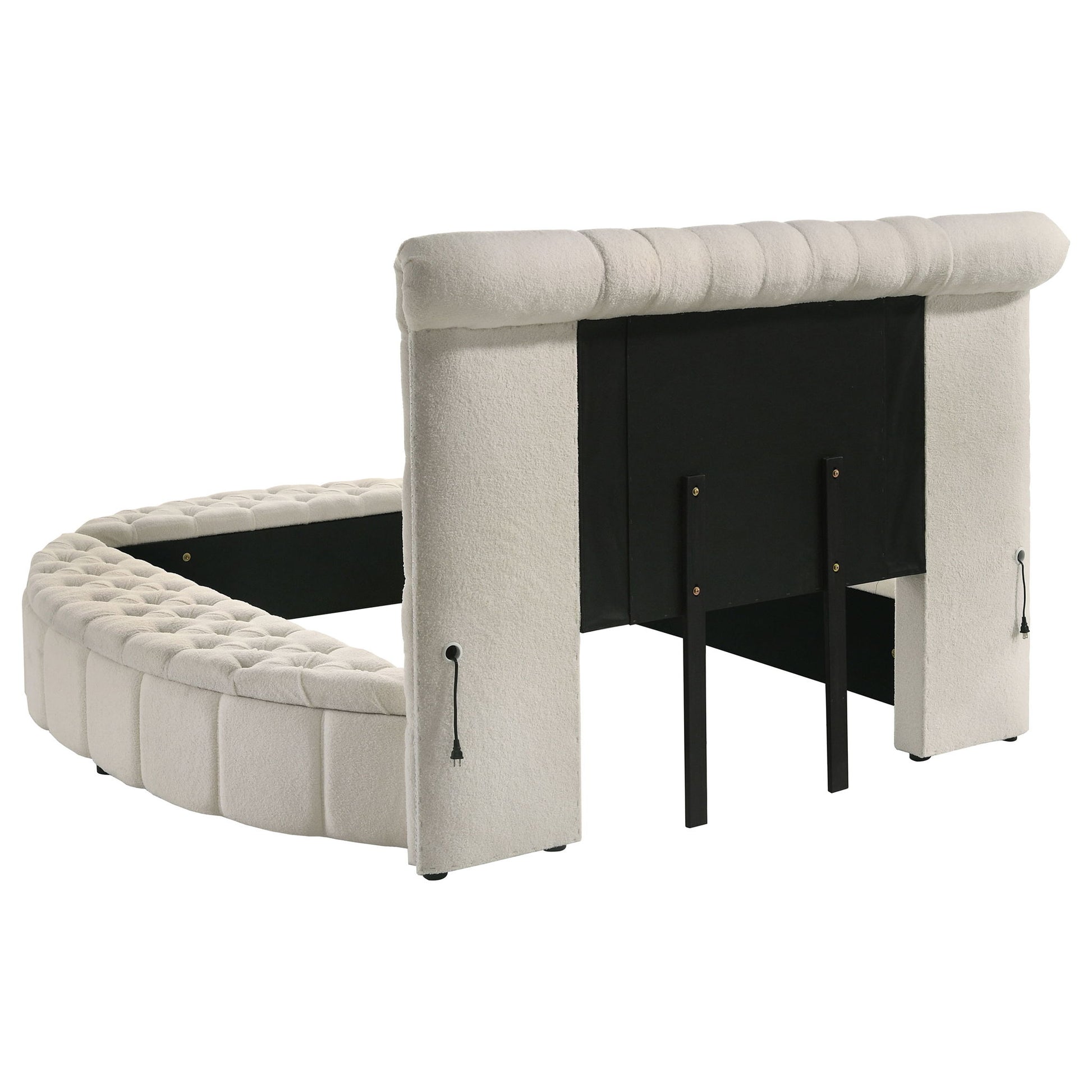 Santiago - Upholstered Round Storage Bed With Built In Charging Ports - The Sleep Loft - Online Mattress Showroom NYC