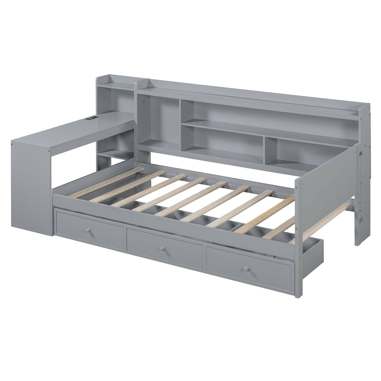 Daybed With 3 Drawers USB Ports And Desk - The Sleep Loft - Online Mattress Showroom NYC