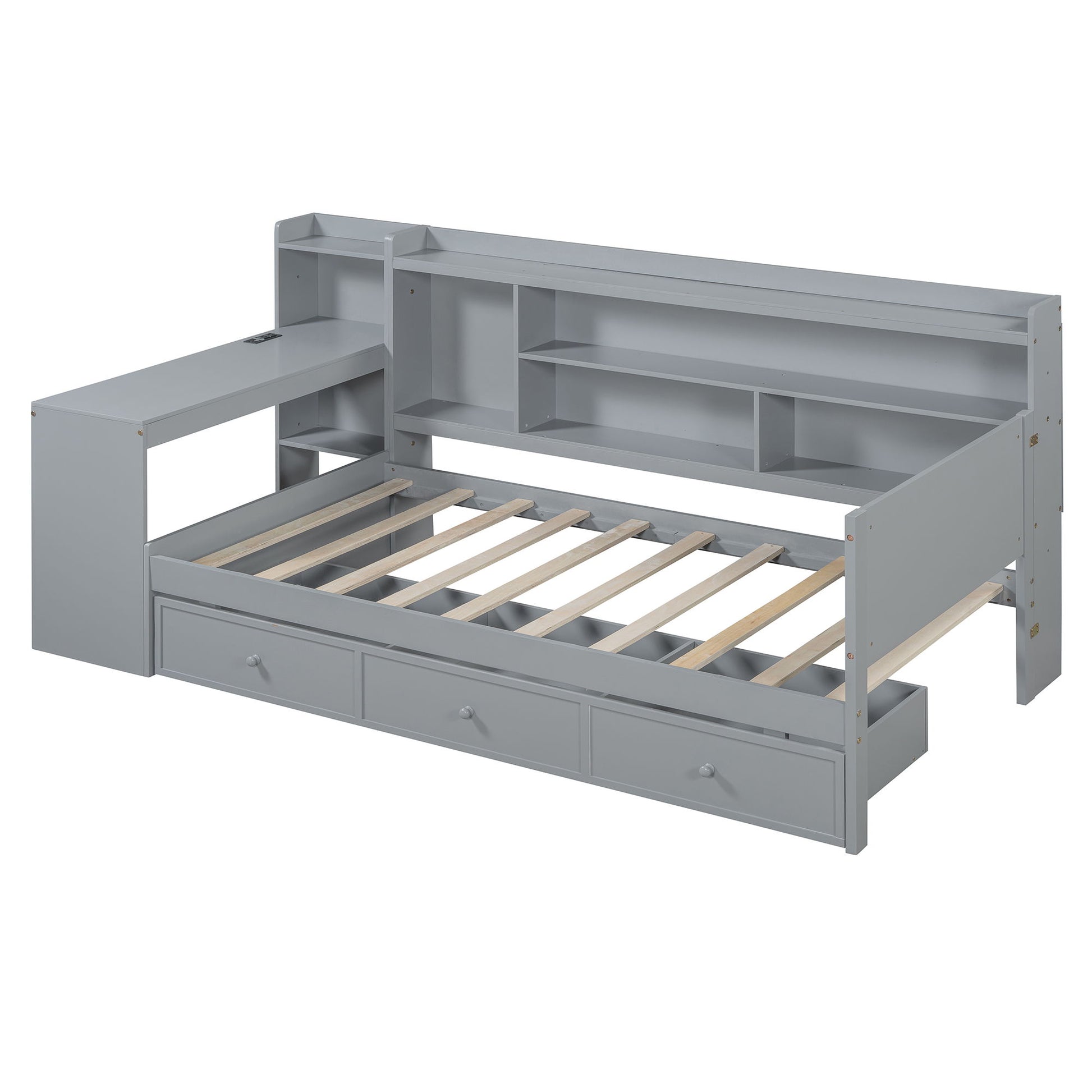Daybed With 3 Drawers USB Ports And Desk - The Sleep Loft - Online Mattress Showroom NYC