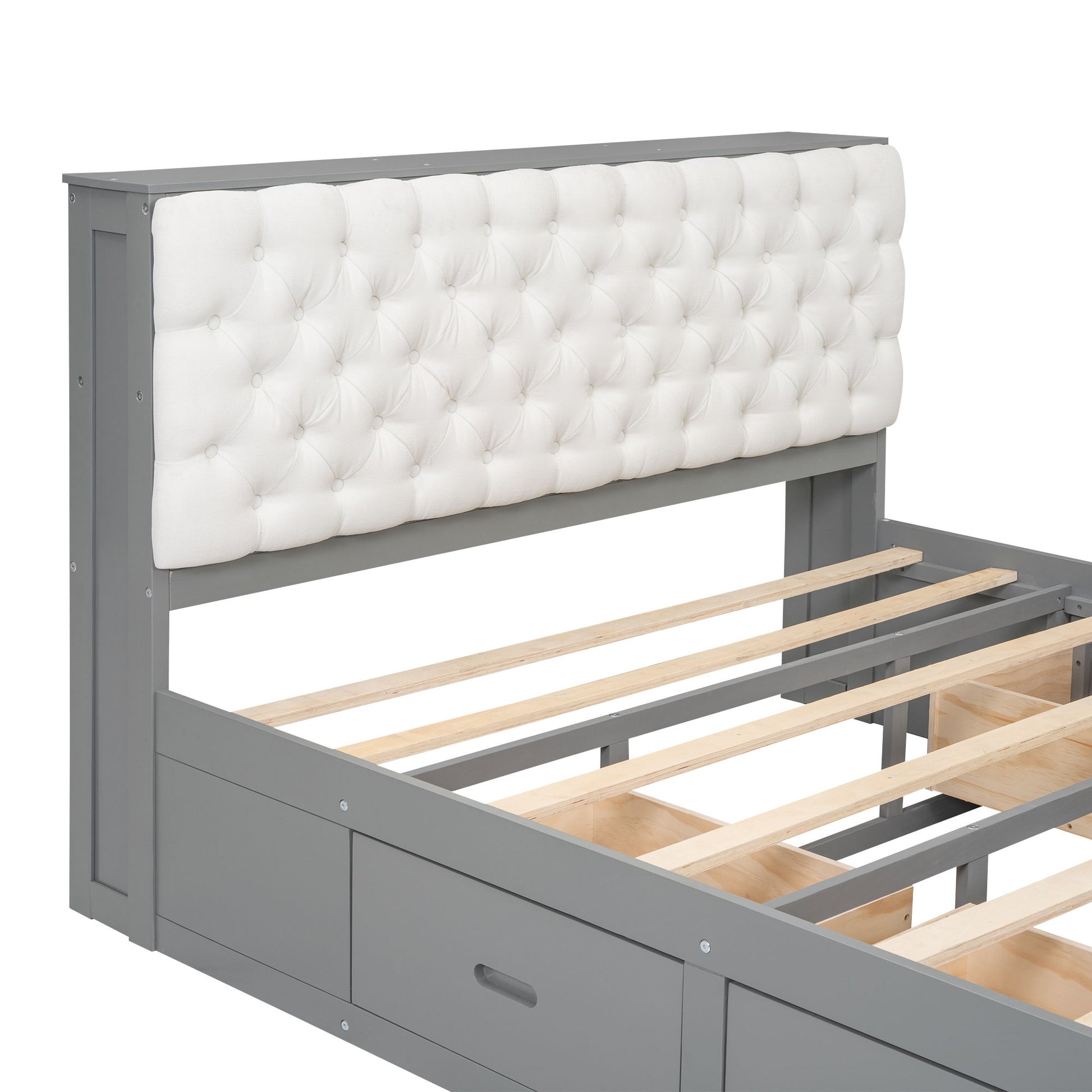 Platform Bed With Storage Headboard, Shoe Rack And 4 Drawers - The Sleep Loft - Online Mattress Showroom NYC