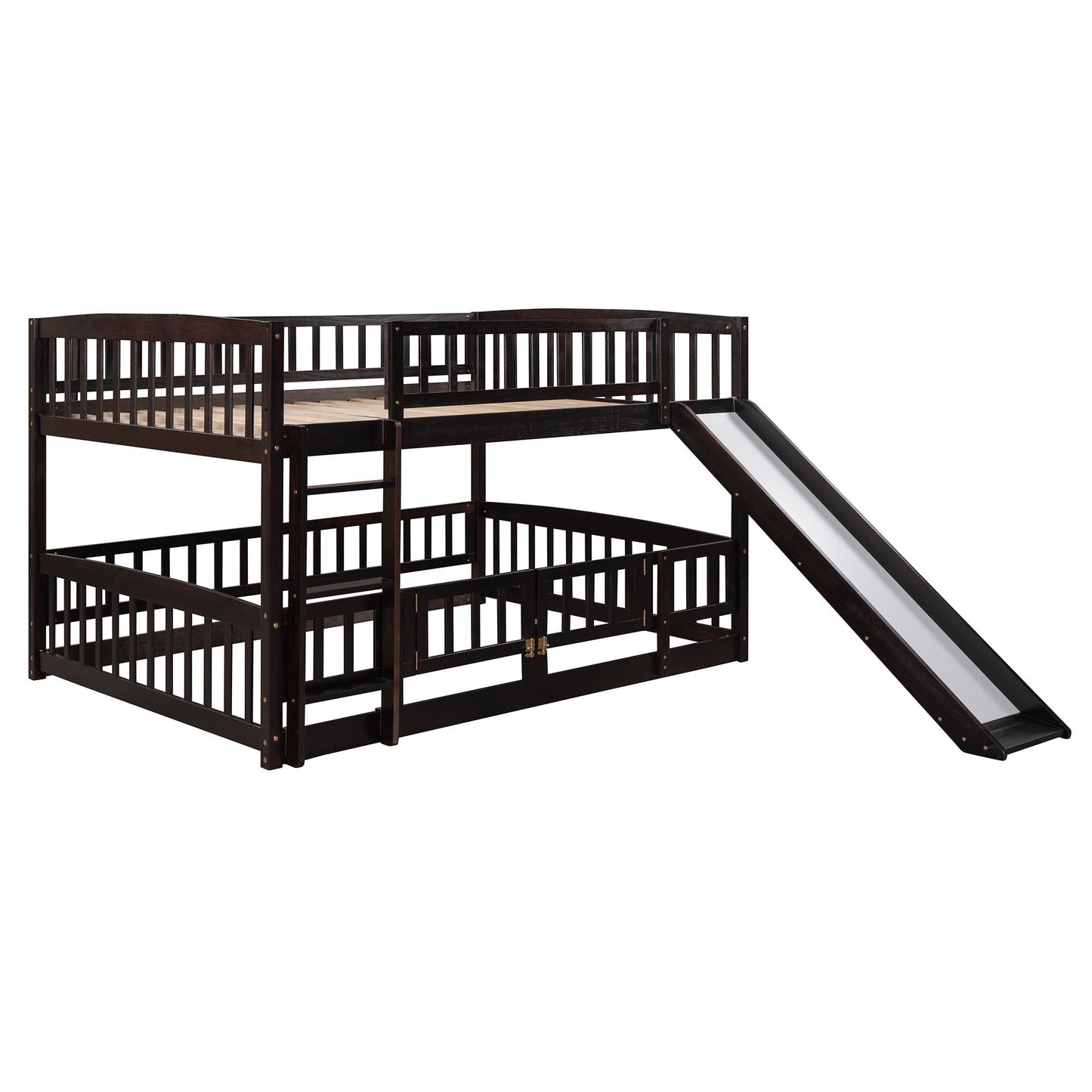 Low Bunk Bed With Slide, Fence And Ladder - The Sleep Loft - Online Mattress Showroom NYC