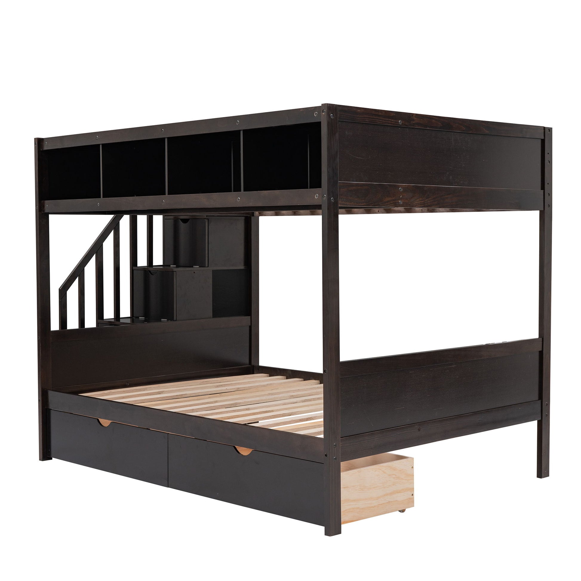 Bunk Bed With Shelfs, Storage Staircase And 2 Drawers - The Sleep Loft - Online Mattress Showroom NYC