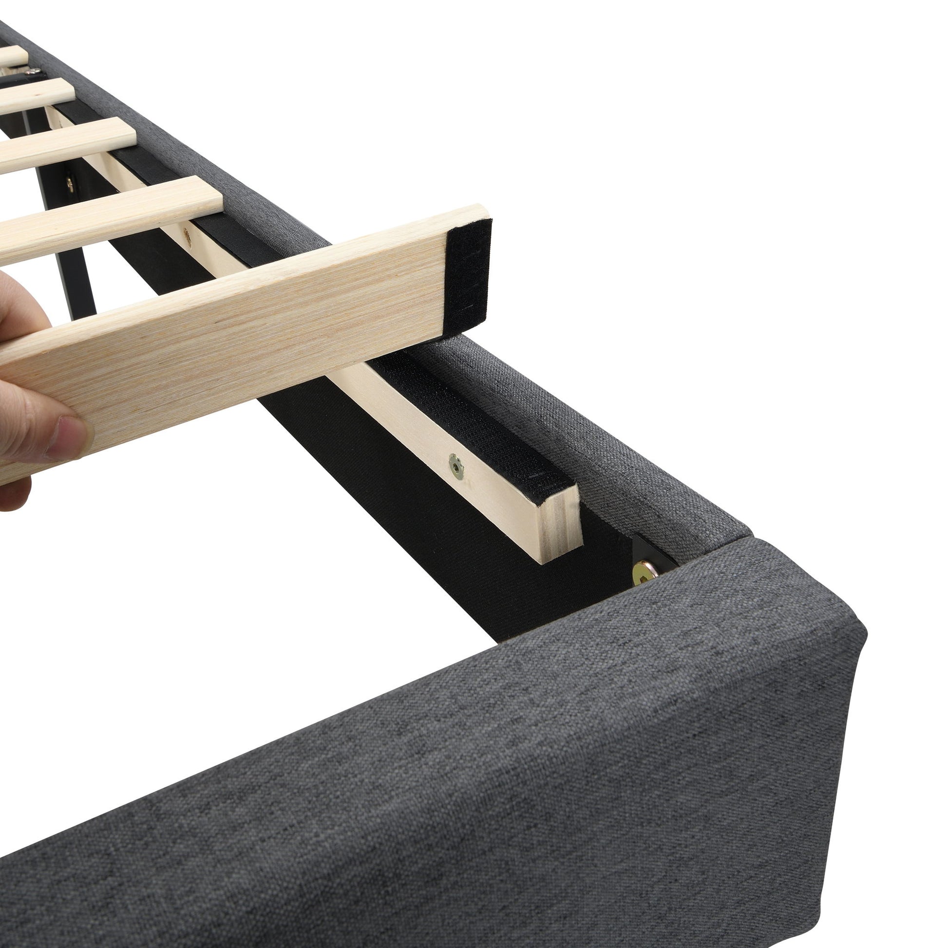 Modern Upholstered Platform Bed Frame With Button Tufted Headboard And USB Ports - The Sleep Loft - Online Mattress Showroom NYC