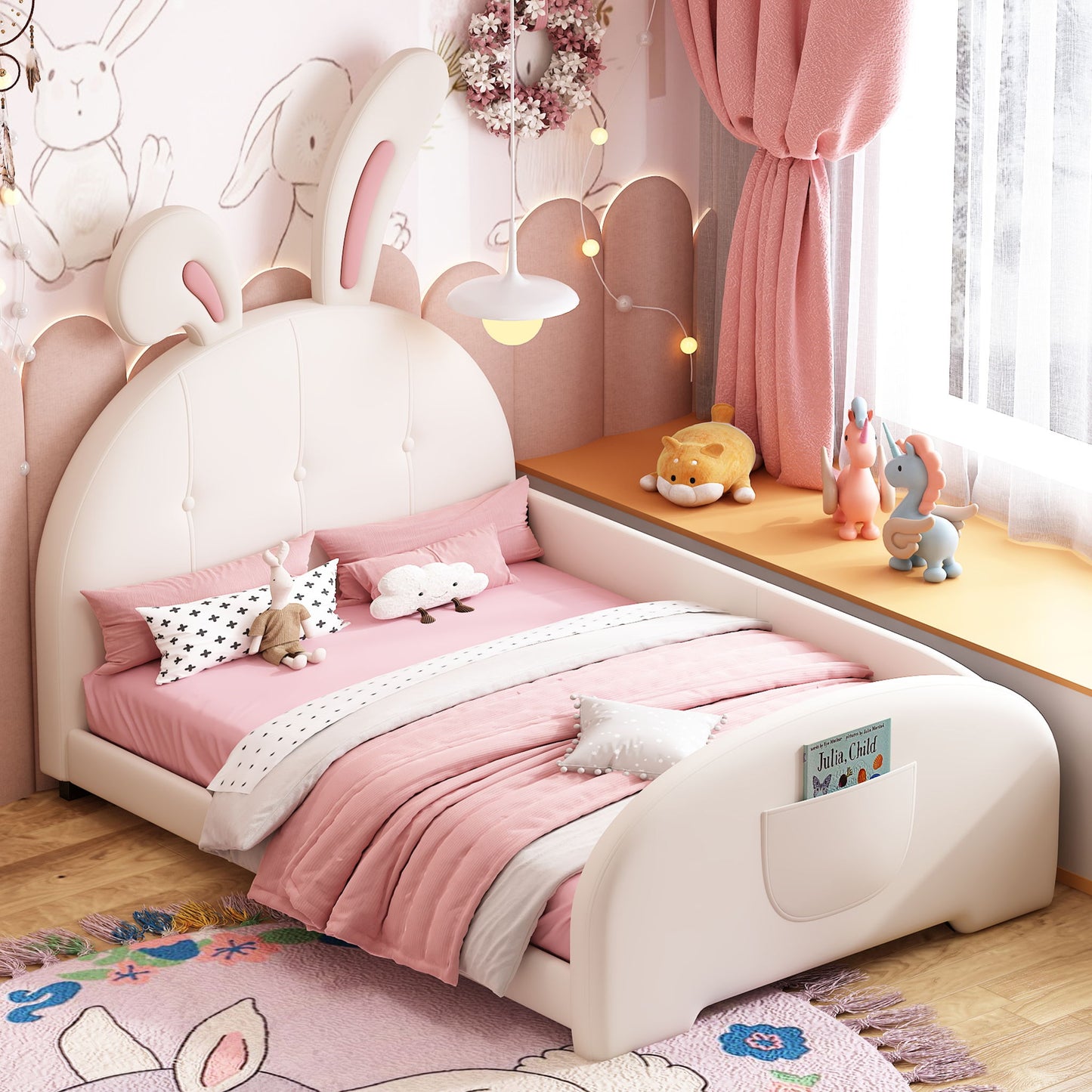 Upholstered Rabbit-Shape Princess Bed With Headboard And Footboard - The Sleep Loft - Online Mattress Showroom NYC