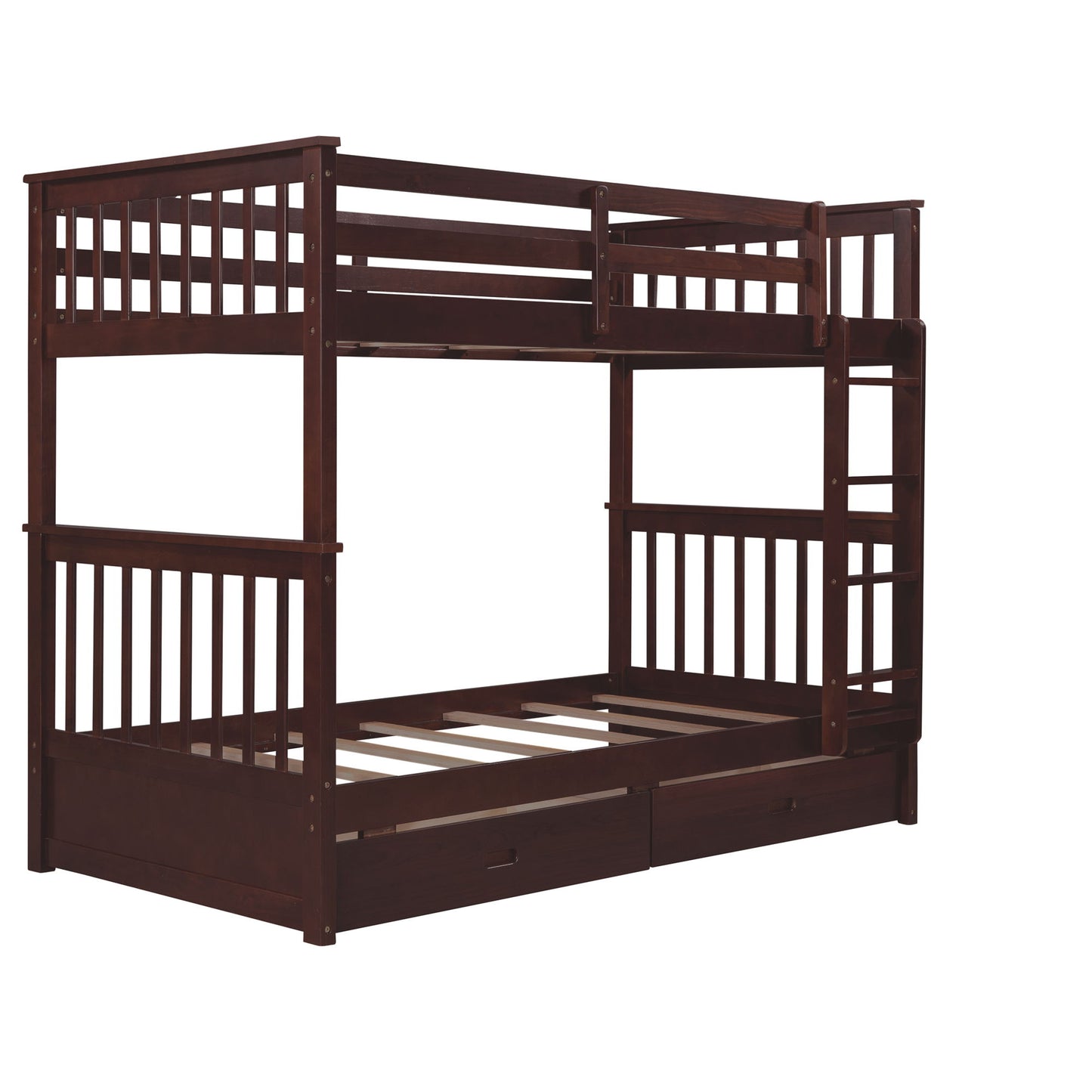 Bunk Bed With Ladders And 2 Storage Drawers - The Sleep Loft - Online Mattress Showroom NYC