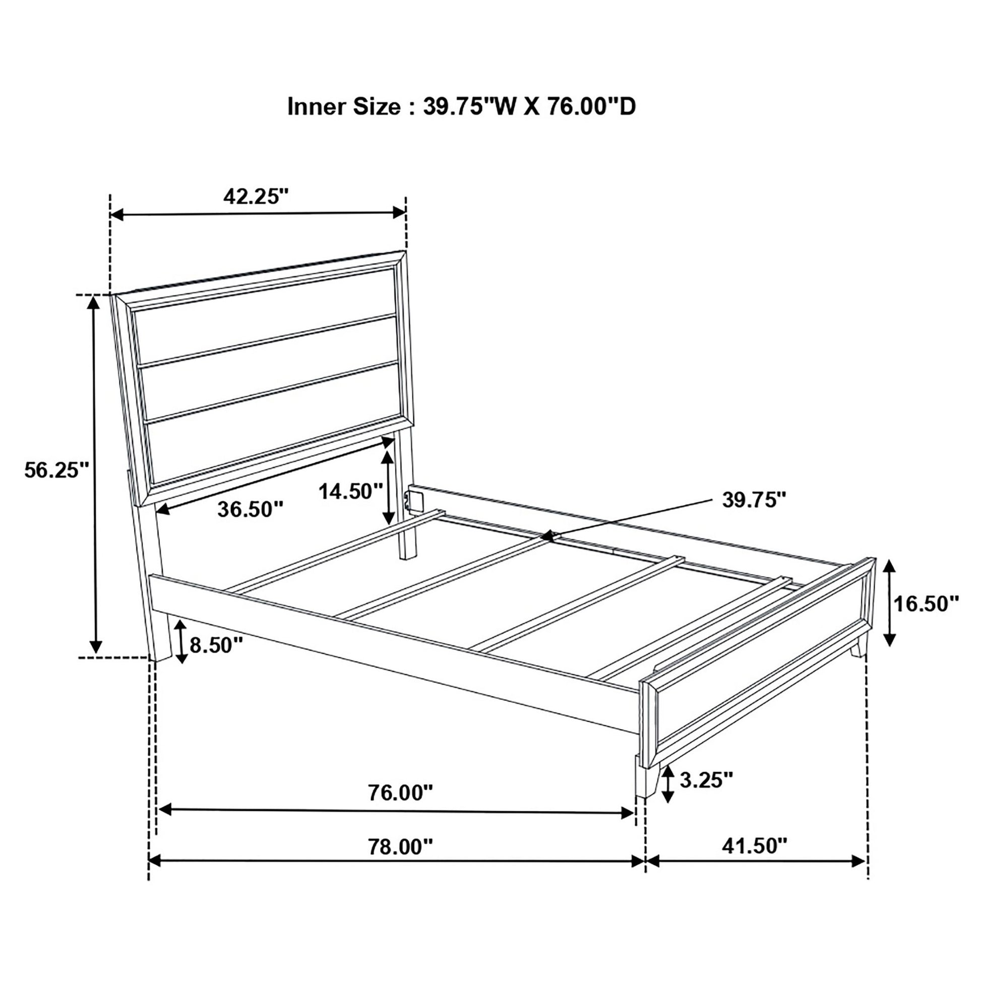 Twin Panel Bed With Tapered Legs - Gray - The Sleep Loft - Online Mattress Showroom NYC