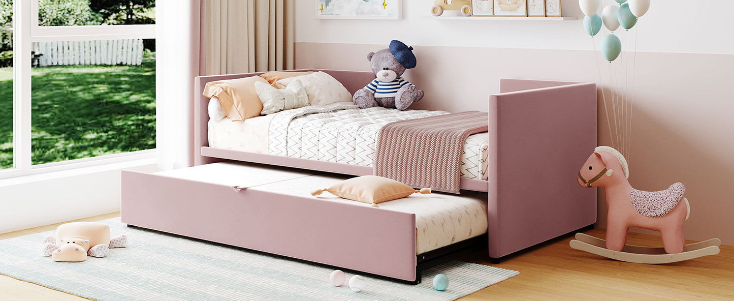 Twin Size Upholstered Daybed With Pop Up Trundle - The Sleep Loft - Online Mattress Showroom NYC